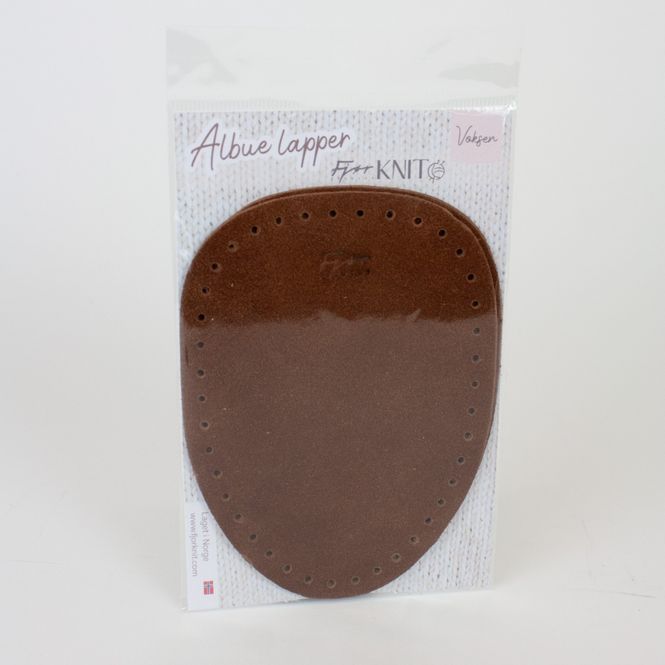 Hovedbilde Fjør knit - Albuelapp av lær brun